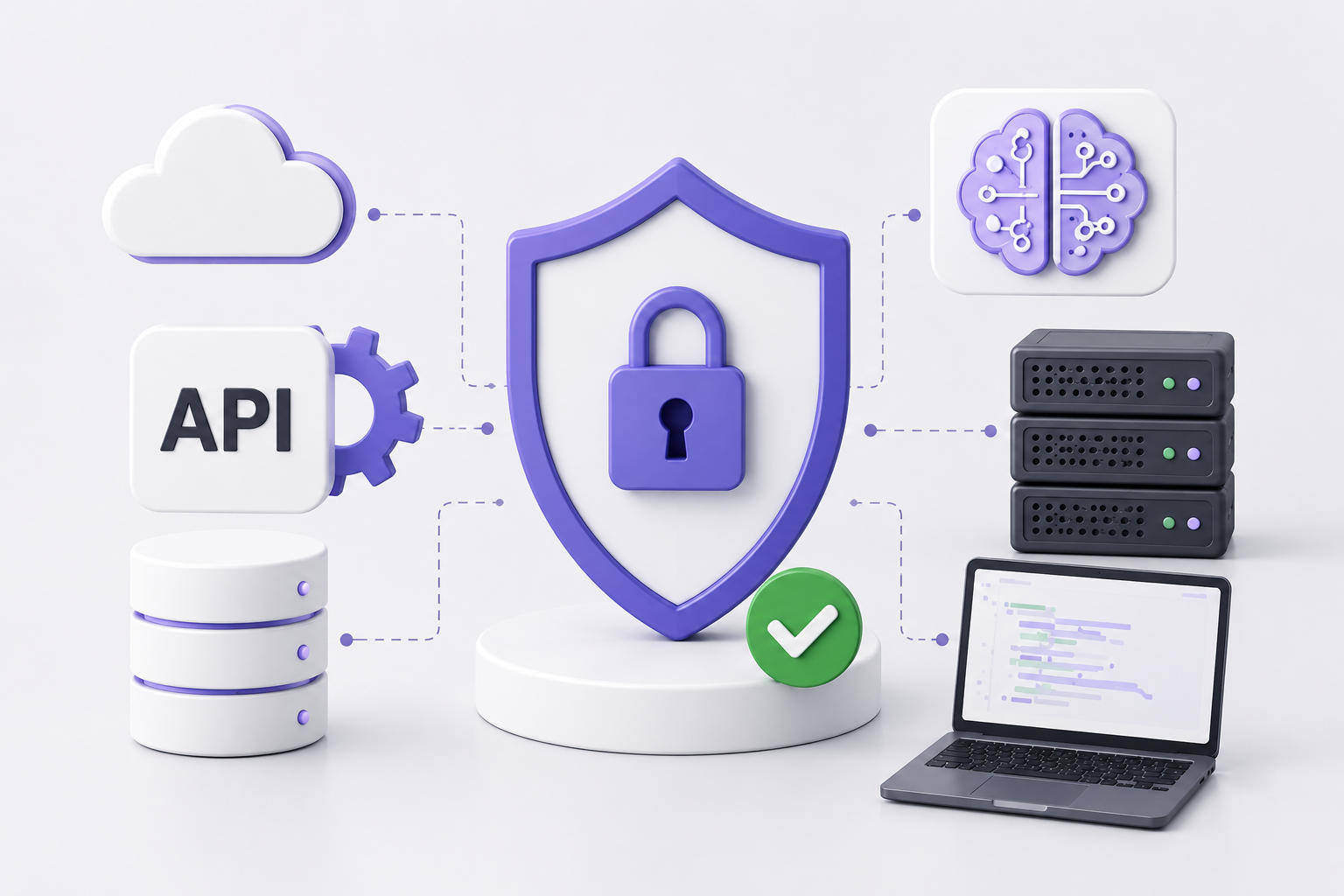 Illustration depicting secure software development Dallas measures integrated with cloud technology.
