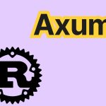 Axum Rust web application framework logo featuring text and Rust gear icon
