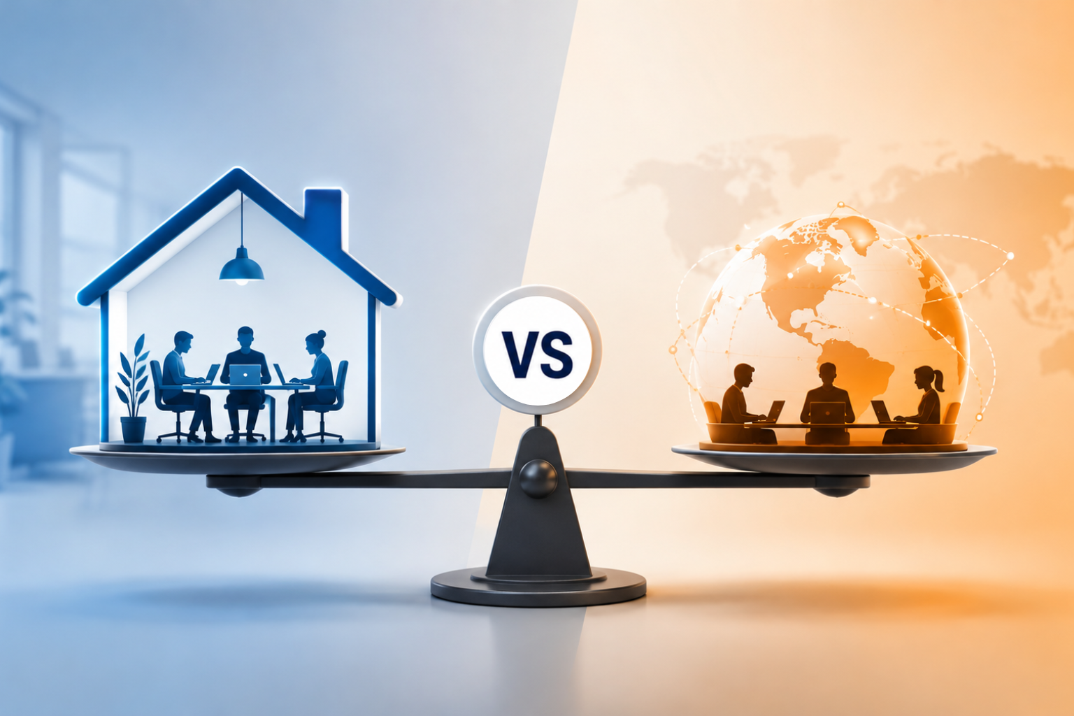 A scale balancing in-house vs remote options to hire full stack developer Dallas TX talent.