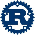 Blue Rust programming language logo featuring a capital letter R inside a circular gear